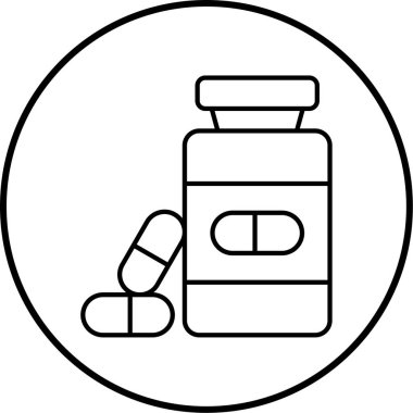 İlaç şişesinin vektör illüstrasyonu