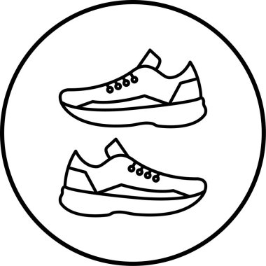 Spor ayakkabıları simgesinin vektör illüstrasyonu