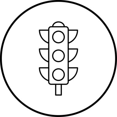 Trafik ışıkları düz vektör simgesi