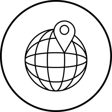 Küre. Web simgesi basit illüstrasyon