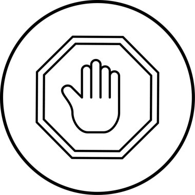 dur işareti simgesi, vektör çizimi