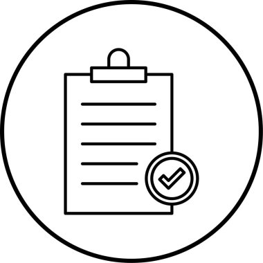 Kontrol listesi. Web simgesi basit illüstrasyon