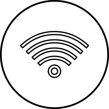 Kablosuz. Web simgesi basit illüstrasyon