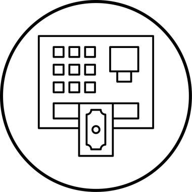 ATM 'de. Web simgesi basit illüstrasyon