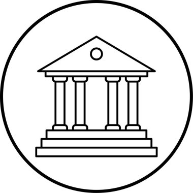 Banka simgesi, vektör illüstrasyonu