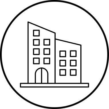 Bina. Web simgesi basit illüstrasyon