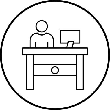 Ofis masası Basit illüstrasyon