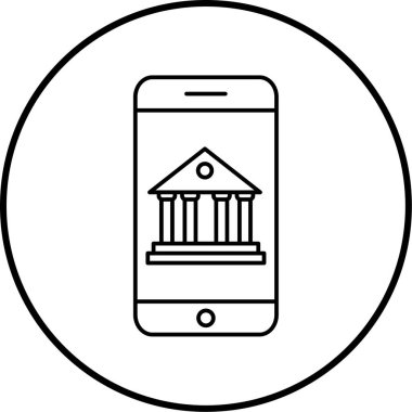 Banka simgesi, vektör illüstrasyonu