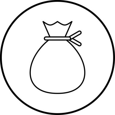 Bir torba simgesinin vektör illüstrasyonu