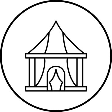 Çadır. Web simgesi vektör illüstrasyonu