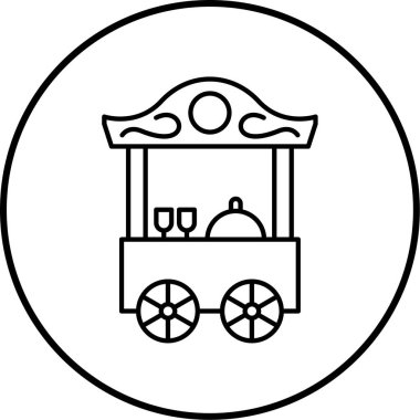 yemek arabası simgesi, vektör illüstrasyonu