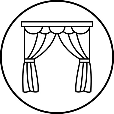 Perdeler. Web simgesi basit illüstrasyon