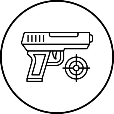 Hedef ve silah simgesinin vektör çizimi