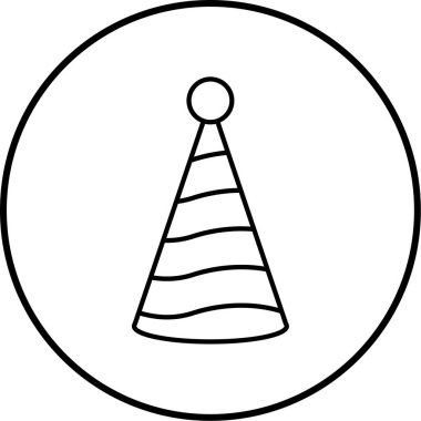 Parti şapkasının vektör çizimi, basit ve kutlama sembolü