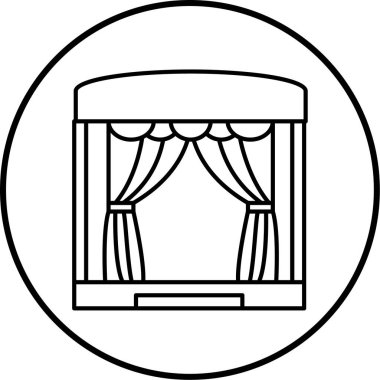 Perdeler. Web simgesi basit tasarım