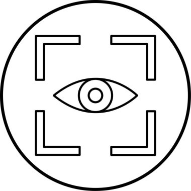 Göz simgesi, çizgi vektörüne odaklan