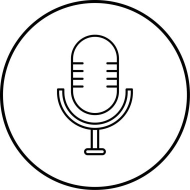 Mikrofon simgesinin vektör illüstrasyonu 