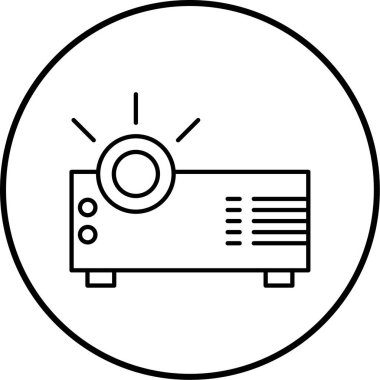 Projektör. Web simgesi basit illüstrasyon
