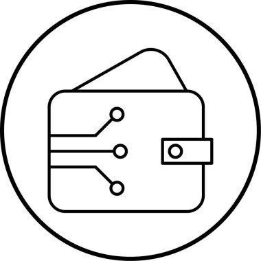 Cüzdan simgesi, vektör illüstrasyonu