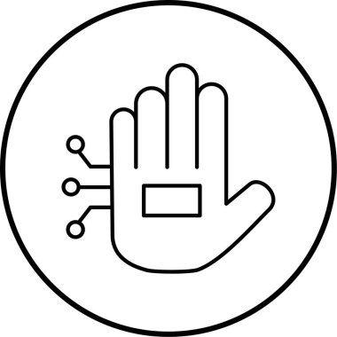 Bir el simgesinin vektör illüstrasyonu