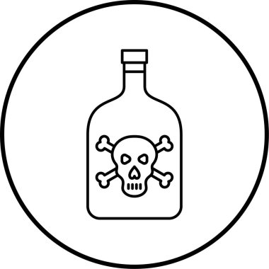 zehirli matara simgesi, vektör çizimi