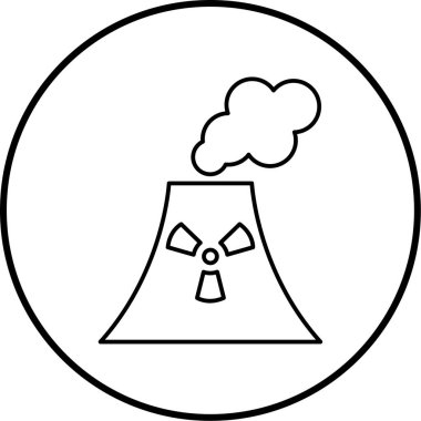 Nükleer enerji hattı vektör simgesi