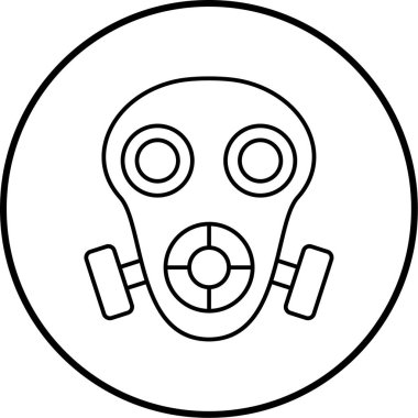 Gaz maskesi simgesinin vektör illüstrasyonu