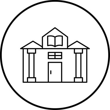 Kütüphane. Web simgesi basit illüstrasyon