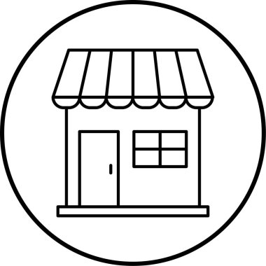 Dükkan. Web simgesi basit illüstrasyon