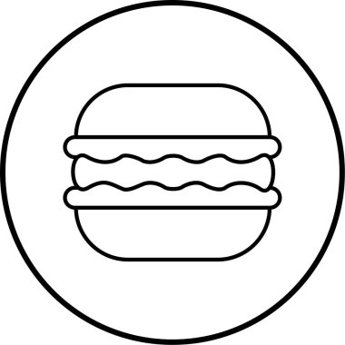 Hamburger ikonu vektör illüstrasyonu