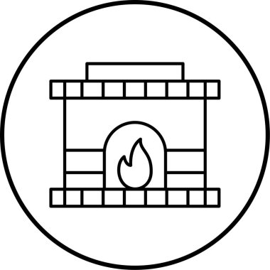 Güzel şömine simgesinin illüstrasyon vektörü