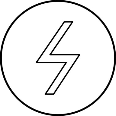 Şimşek. Web simgesi vektör illüstrasyonu