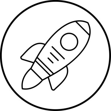 roket ikonu vektör illüstrasyonu