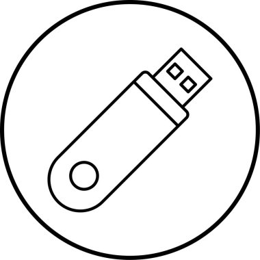 USB flash disk simgesi. Basit tasarım