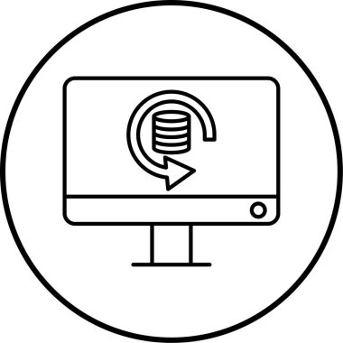 Monitör. Web simgesi vektör illüstrasyonu