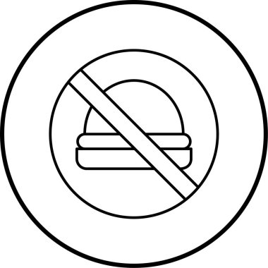 Fast food simgesi yok, vektör illüstrasyonu