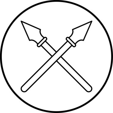 Çapraz kılıç simgesi modaya uygun izole arkaplan