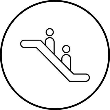 Yürüyen merdiven. Web simgesi basit illüstrasyon