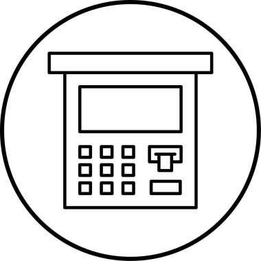 ATM 'de. Web simgesi basit illüstrasyon