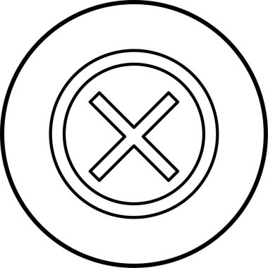 Moda Biçimli İzole Arkaplanda Simgeyi İptal Et