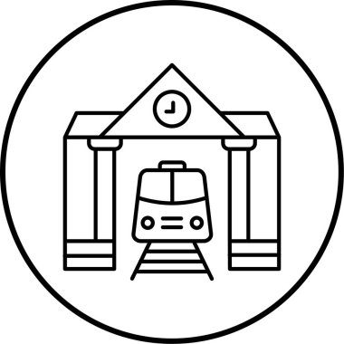 Bir tren simgesinin vektör illüstrasyonu