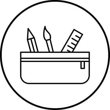 Kırtasiye malzemeleri. Web simgesi basit tasarım