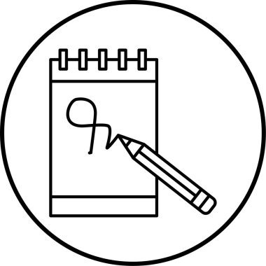 Bir kalem simgesinin vektör illüstrasyonu