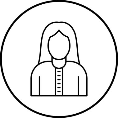 Kadın Avatar. Basit illüstrasyon