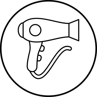 Saç kurutma makinesi. Web simgesi basit illüstrasyon