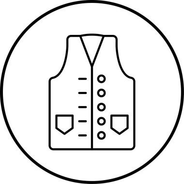 Bir yelek simgesinin vektör illüstrasyonu