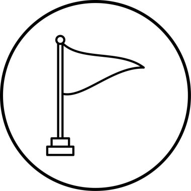 Basit Bayrak Simgesi, vektör illüstrasyonu