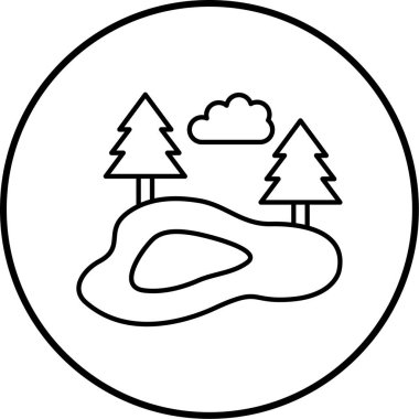 Web için orman simgesi, vektör illüstrasyonu