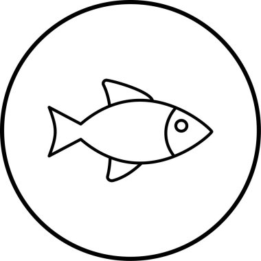 Balık. Web simgesi basit illüstrasyon