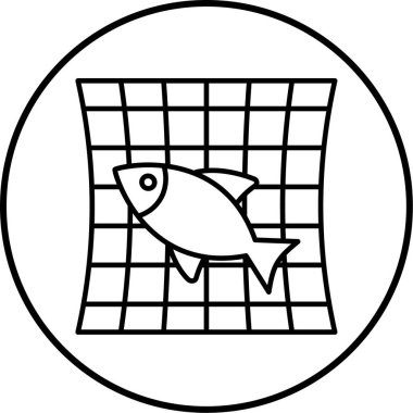 Modern balıkçılık simgesinin vektör illüstrasyonu